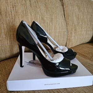Jessica Simpson Glossy Black Heels
